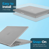 Case-mate Snap-On Apple Macbook Pro 16" (M4 2024/M3, M2 2023/M1 2021) Case (USB-C) - Transparent Hardshell cover Impact & Scratch Protection, See-Through Apple Logo w/ Keyboard Cover (US & UK Layout) - Clear