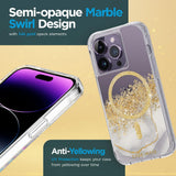 Case-mate Karat Case w/ Magsafe for Apple iPhone 14 Pro 2022 6.1" - 10-Ft Drop Protection w/ Micropel Antimicrobial Layer 1-Pc Construction, Built-in Magnet for Magsafe Wireless Charging - Marble