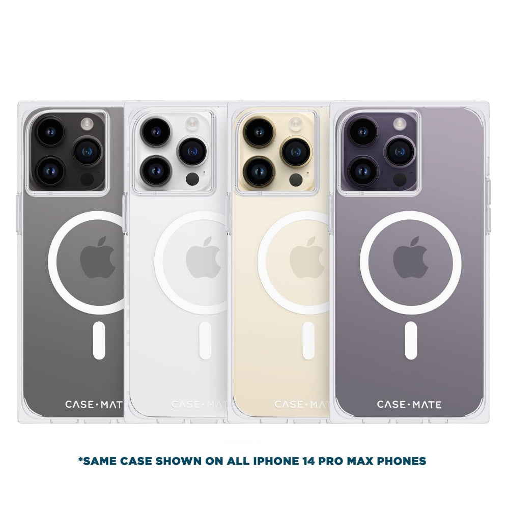Case-mate Blox Case for Apple iPhone 14 Pro Max 2022 6.7" - 10-Ft Drop Protection w/ Micropel Antimicrobial Layer 1-Pc Construction, Built-in Magnet for Magsafe Wireless Charging - Clear