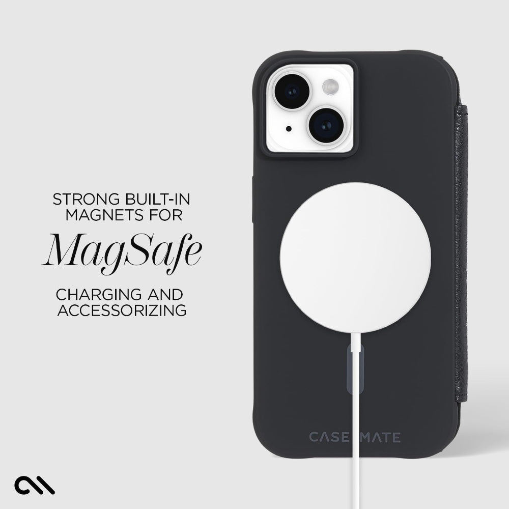 CASE-MATE iPhone 15 Wallet Folio MagSafe - Black