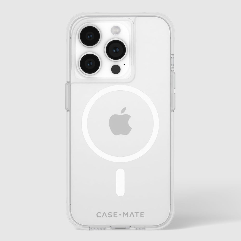 Case-mate Tough Case w/ Magsafe for Apple iPhone 15 Pro 2023 6.1"| 12-Ft Drop Protection w/ Anti-Scratch Coating, AntiMicrobial Layer, Anti-Yellowing, Raised Edges, Wireless Charging- Clear
