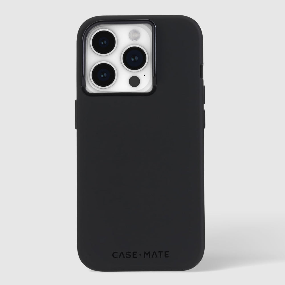 Case-mate Silicone Case w/ Magsafe for Apple iPhone 15 Pro 2023 6.1"| 12-Ft Drop Protection w/ Anti-Scratch Coating, AntiMicrobial Layer, Raised Edges, Soft Texture, Wireless Charging- Black