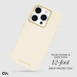 Case-mate Silicone Case w/ Magsafe for Apple iPhone 15 Pro 2023 6.1"| 12-Ft Drop Protection w/ Anti-Scratch Coating, AntiMicrobial Layer, Raised Edges, Soft Texture, Wireless Charging- Beige