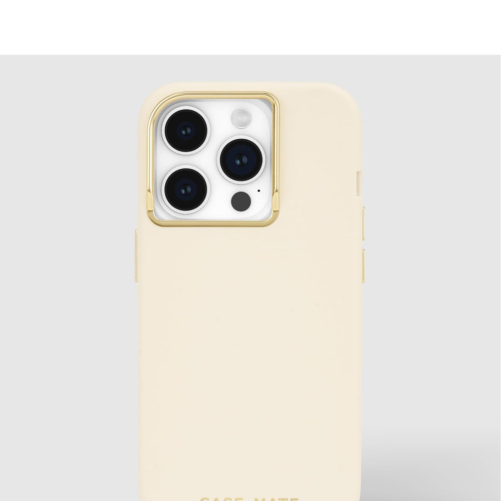 Case-mate Silicone Case w/ Magsafe for Apple iPhone 15 Pro 2023 6.1"| 12-Ft Drop Protection w/ Anti-Scratch Coating, AntiMicrobial Layer, Raised Edges, Soft Texture, Wireless Charging- Beige