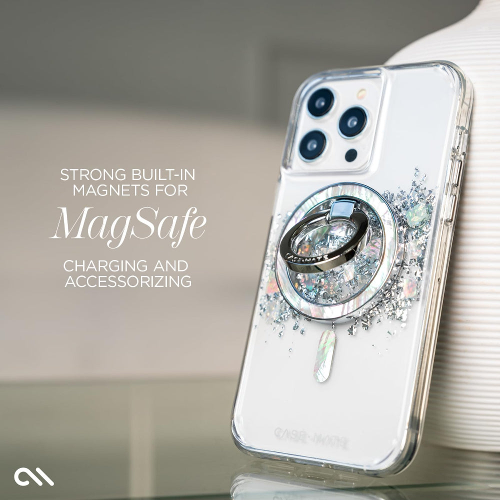Case-mate Karat Case w/ Magsafe for Apple iPhone 15 Pro 2023 6.1"| 12-Ft Drop Protection w/ Anti-Scratch Coating, AntiMicrobial Layer, Raised Edges, 1-Pc Construction, Wireless Charging - Pearl