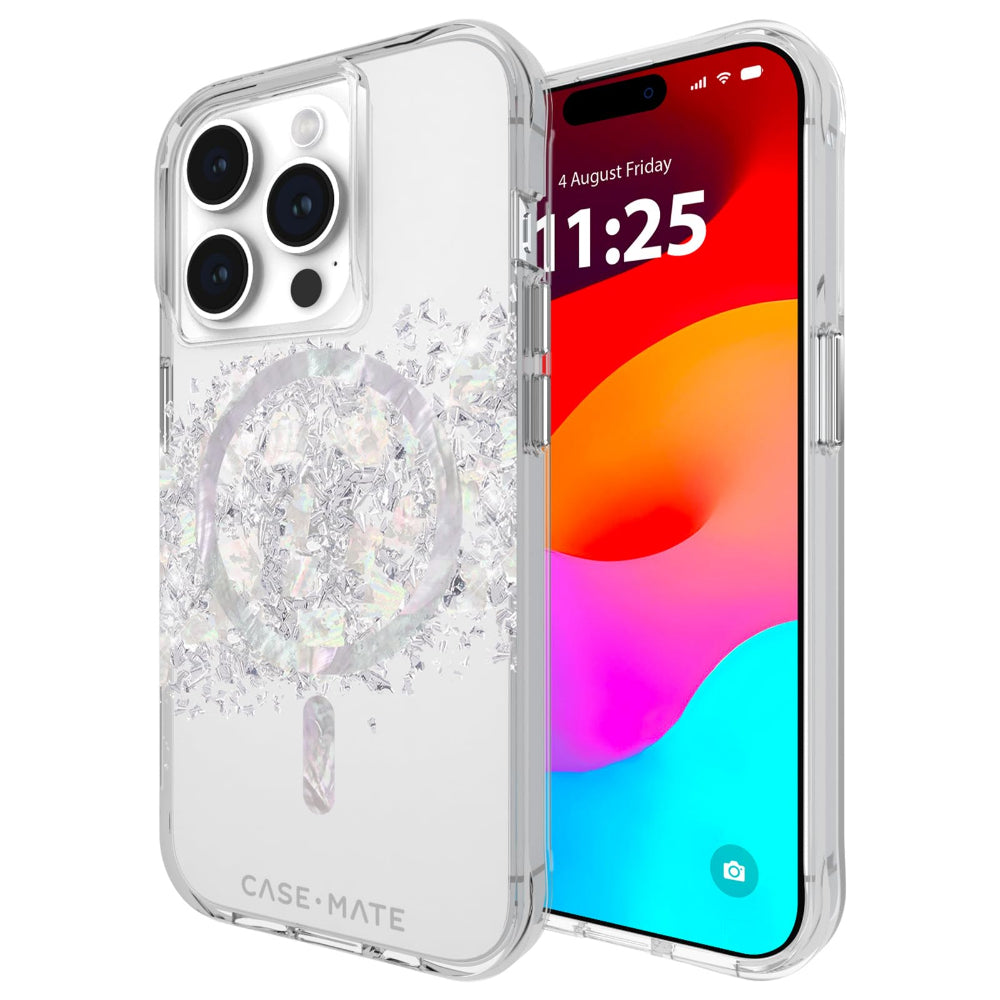 Case-mate Karat Case w/ Magsafe for Apple iPhone 15 Pro 2023 6.1"| 12-Ft Drop Protection w/ Anti-Scratch Coating, AntiMicrobial Layer, Raised Edges, 1-Pc Construction, Wireless Charging - Pearl
