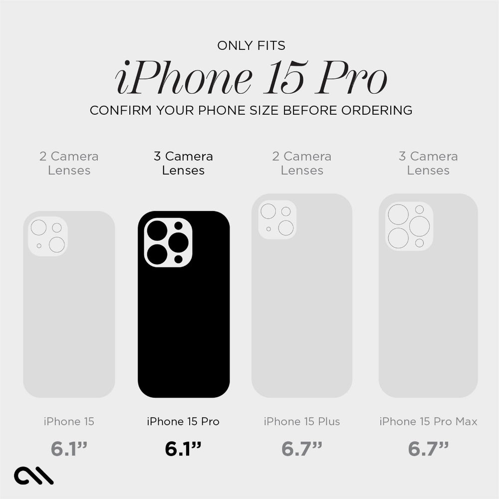 غطاء حماية CASE-MATE لهاتف iPhone 15 Pro - لون قيراط - رخامي مع ماج سيف