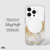 غطاء حماية CASE-MATE لهاتف iPhone 15 Pro - لون قيراط - رخامي مع ماج سيف