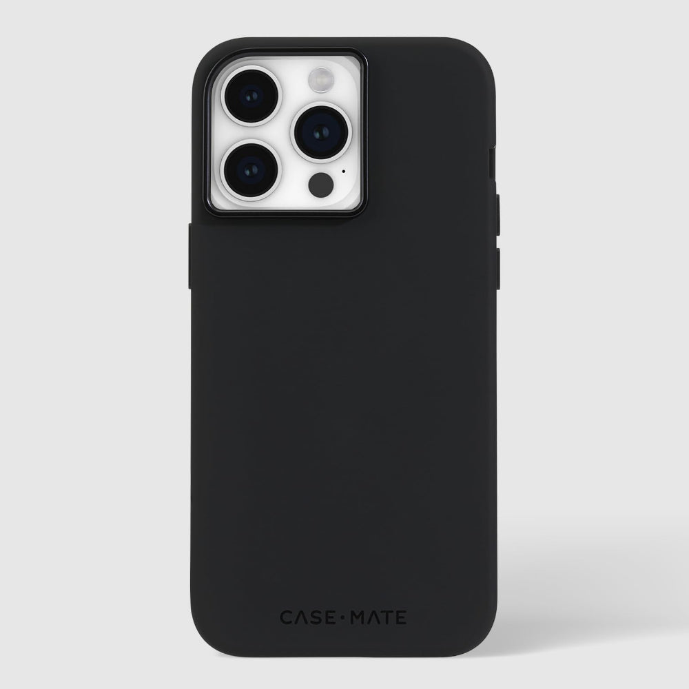 Case-mate Silicone Case w/ Magsafe for Apple iPhone 15 Pro Max 2023 6.7"| 12-Ft Drop Protection w/ Anti-Scratch Coating, AntiMicrobial Layer, Raised Edges, Soft Texture, Wireless Charging- Black