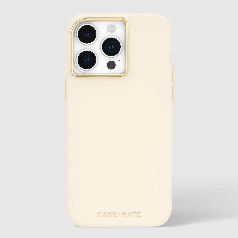 Case-mate Silicone Case w/ Magsafe for Apple iPhone 15 Pro Max 2023 6.7"| 12-Ft Drop Protection w/ Anti-Scratch Coating, AntiMicrobial Layer, Raised Edges, Soft Texture, Wireless Charging- Beige