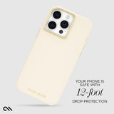Case-mate Silicone Case w/ Magsafe for Apple iPhone 15 Pro Max 2023 6.7"| 12-Ft Drop Protection w/ Anti-Scratch Coating, AntiMicrobial Layer, Raised Edges, Soft Texture, Wireless Charging- Beige