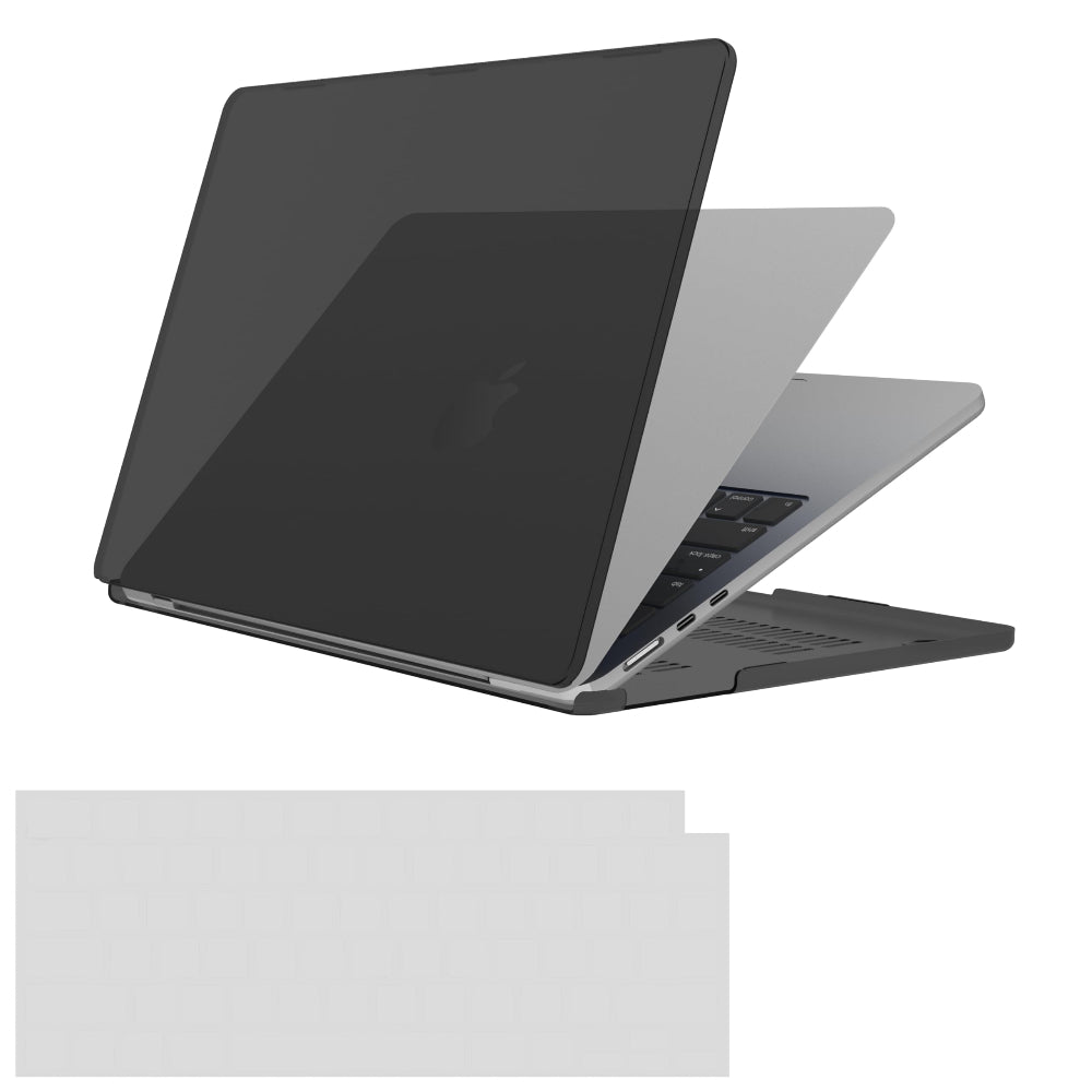 Case-mate Apple Macbook Air 15" M3/M2 (2024/2023) Snap-on Case - Transparent Hardshell cover Impact & Scratch Protection, See-Through Apple Logo w/ Keyboard Cover (US & UK Layout) - Smoke