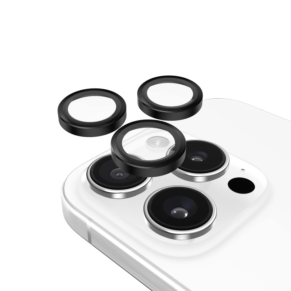 Case-mate Camera Lens Protector for Apple iPhone 16 Pro  / 16 Pro Max 20224| Picture Perfect Ultra High Clarity Glass,Full Coverage Individual Lens Protection, Anti-Scratch Anti-Fingerprint - Black