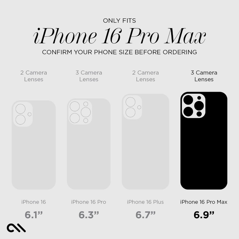 غطاء حماية CASE-MATE لهاتف iPhone 16 Pro Max بتقنية Waterfall Magsafe، فضي اللون