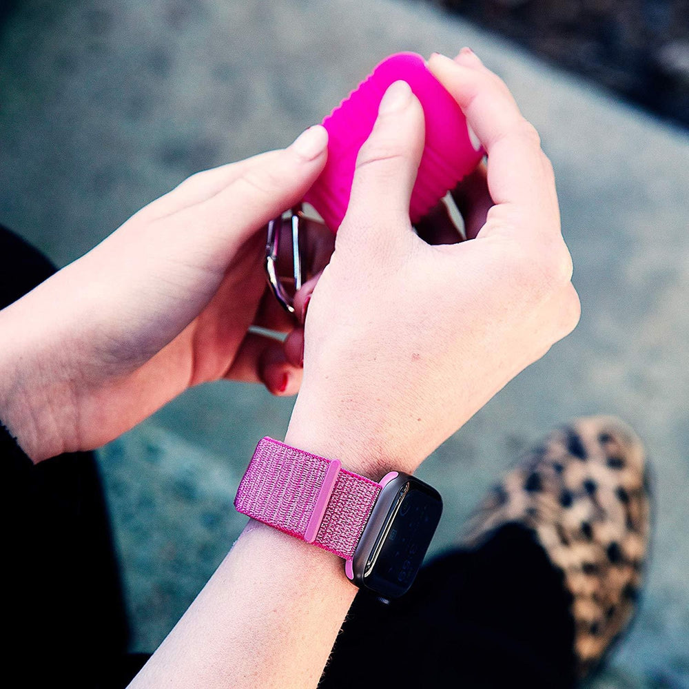 [OPEN BOX] CASE-MATE 38-41mm Apple Watch Nylon Band for Series 1-8 & SE - Metallic Pink  (Apple Watch sold separately)