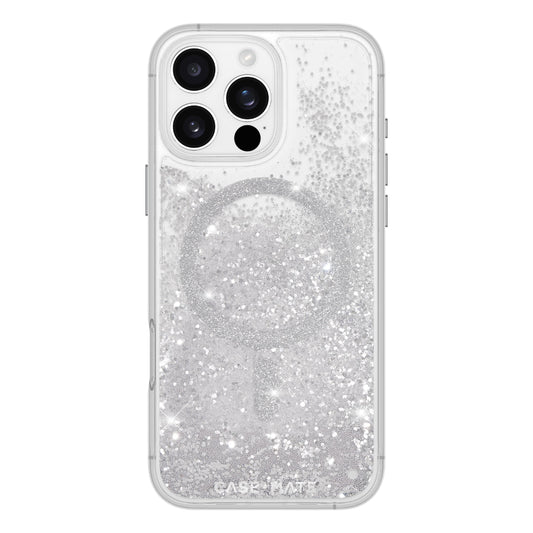 Case-mate Waterfall Case w/ Magsafe for Apple iPhone 16 Pro Max 6.9" 2024| 12-Ft Drop Protection w/ Anti-Scratch Anti Yellowing Coating, Raised Edges,Fashion Case, Wireless Charging - Silver