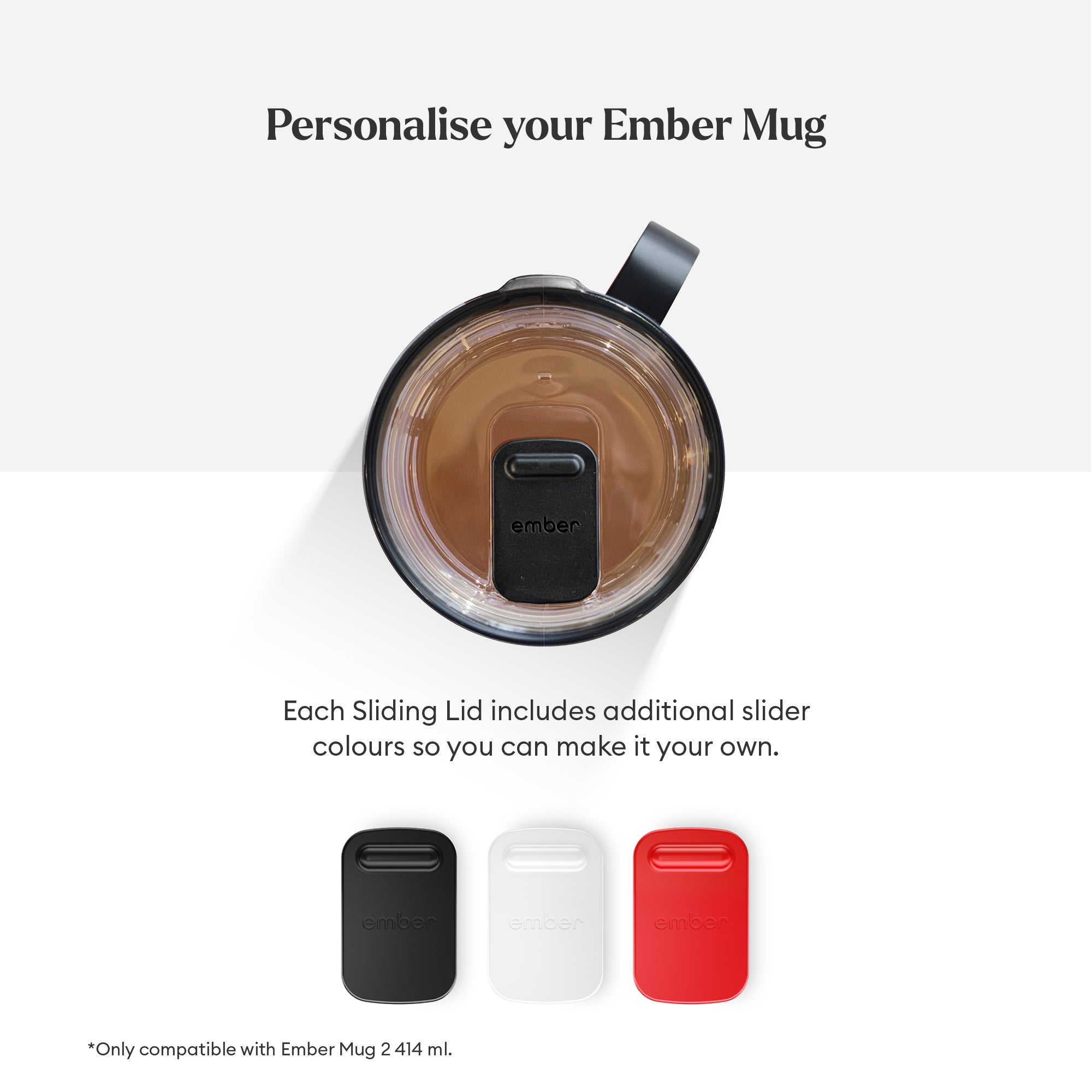 EMBER Sliding Lid For EMBER Mug 2 14 Oz / 414 ML Clear