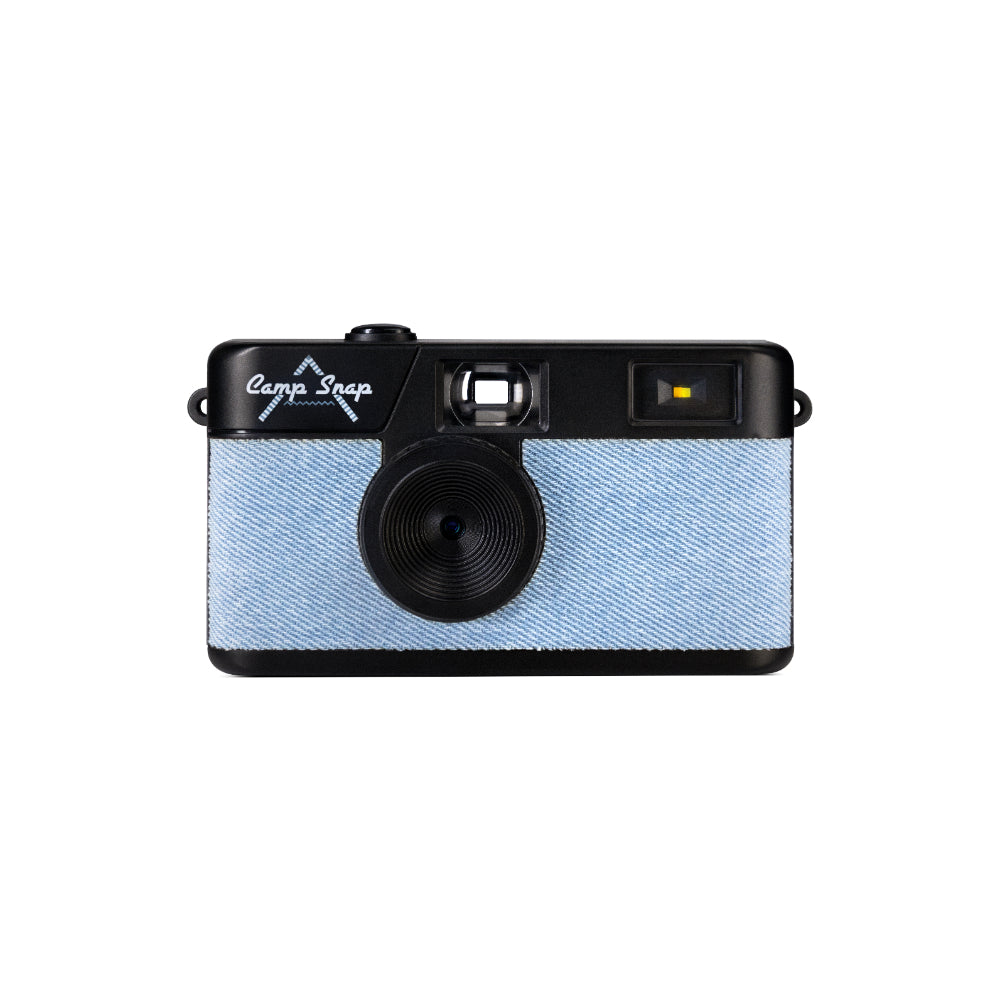 Camp Snap V105 Screen-Free Digital Camera | 8MP Point-and-Shoot Vintage Style, LED Flash, Rechargeable Battery, 500 Photos per charge, Includes 4GB Micro SD Card, for Kids and Adults, Denim