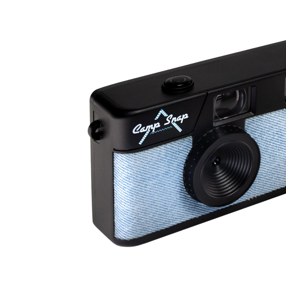 Camp Snap V105 Screen-Free Digital Camera | 8MP Point-and-Shoot Vintage Style, LED Flash, Rechargeable Battery, 500 Photos per charge, Includes 4GB Micro SD Card, for Kids and Adults, Denim