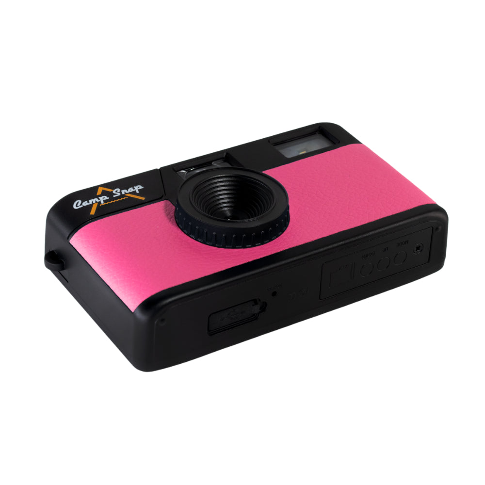 Camp Snap V105 Screen-Free Digital Camera | 8MP Point-and-Shoot Vintage Style, LED Flash, Rechargeable Battery, 500 Photos per charge, Includes 4GB Micro SD Card, for Kids and Adults, Flamingo Pink