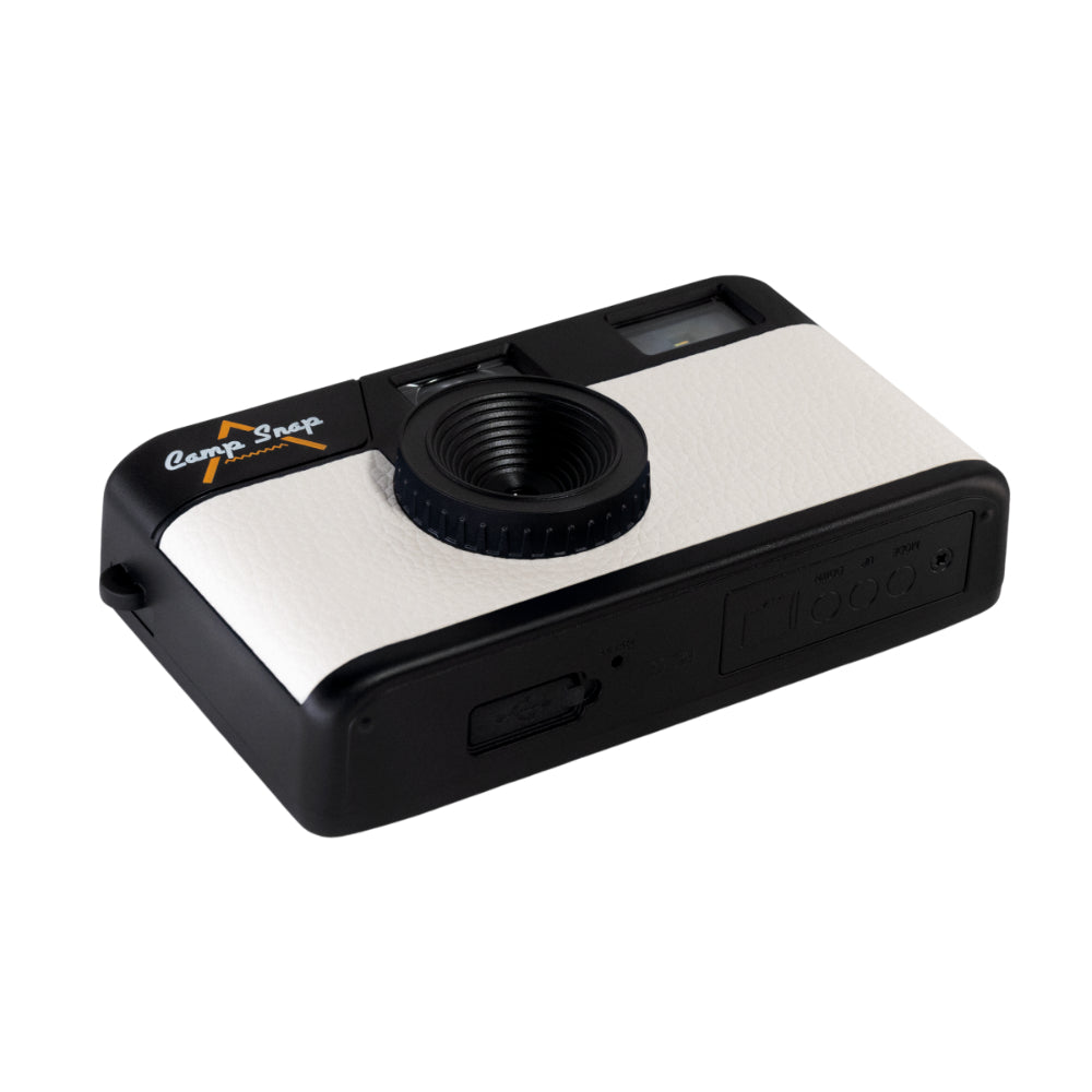Camp Snap V105 Screen-Free Digital Camera | 8MP Point-and-Shoot Vintage Style, LED Flash, Rechargeable Battery, 500 Photos per charge, Includes 4GB Micro SD Card, for Kids and Adults, Arctic White