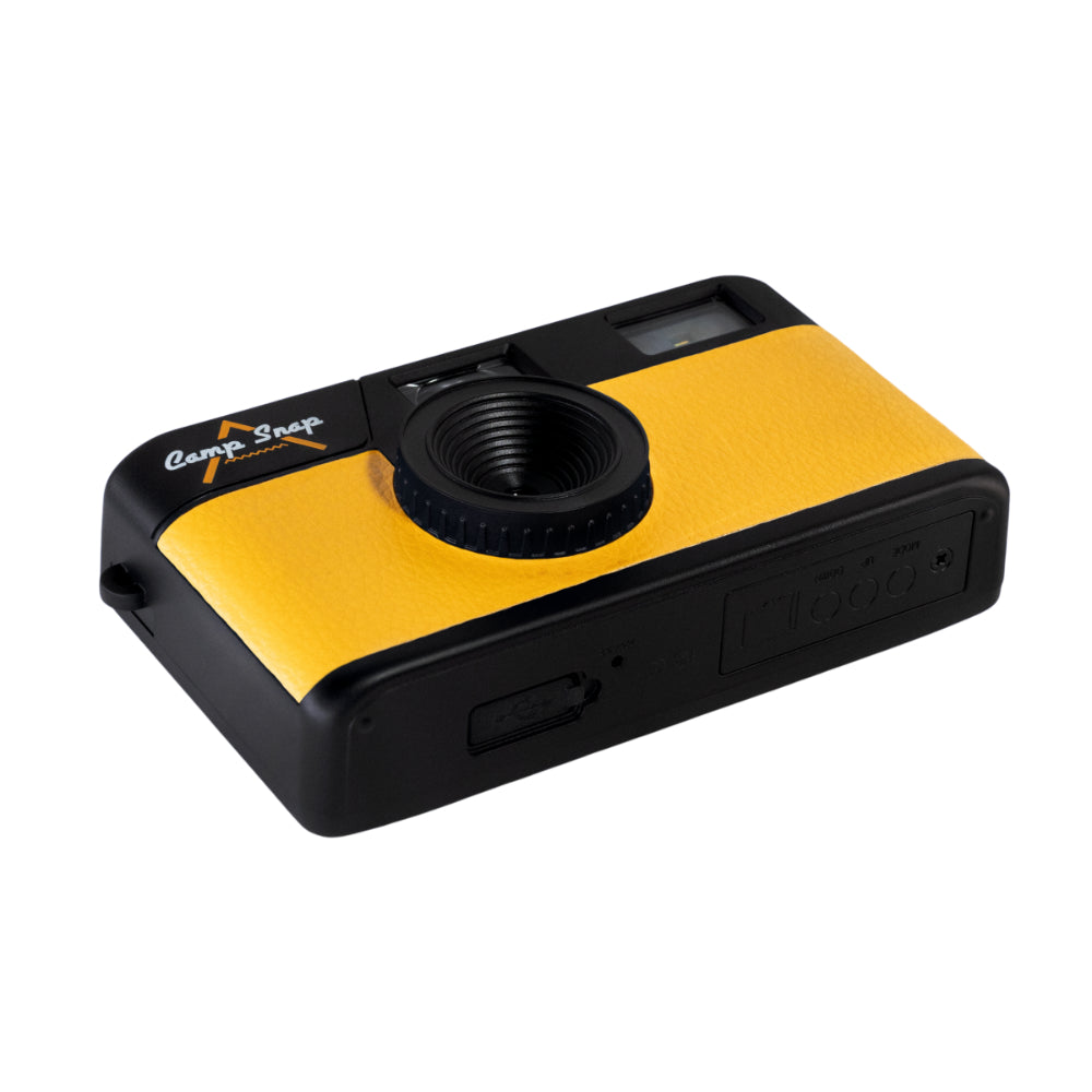 Camp Snap V105 Screen-Free Digital Camera | 8MP Point-and-Shoot Vintage Style, LED Flash, Rechargeable Battery, 500 Photos per charge, Includes 4GB Micro SD Card, for Kids and Adults, Sunbeam Yellow