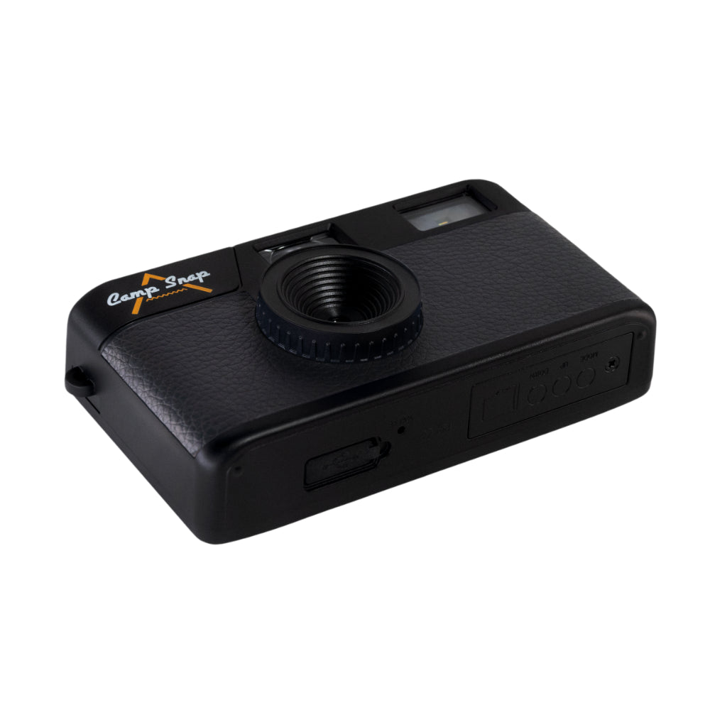 Camp Snap V105 Screen-Free Digital Camera | 8MP Point-and-Shoot Vintage Style, LED Flash, Rechargeable Battery, 500 Photos per charge, Includes 4GB Micro SD Card, for Kids and Adults, Stealth Black