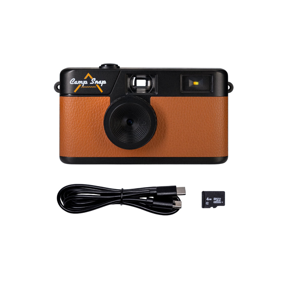 Camp Snap V105 Screen-Free Digital Camera | 8MP Point-and-Shoot Vinatge Style, LED Flash, Rechargeable Battery, 500 Photos per charge, Includes 4GB Micro SD Card, for Kids and Adults, Chestnut Brown