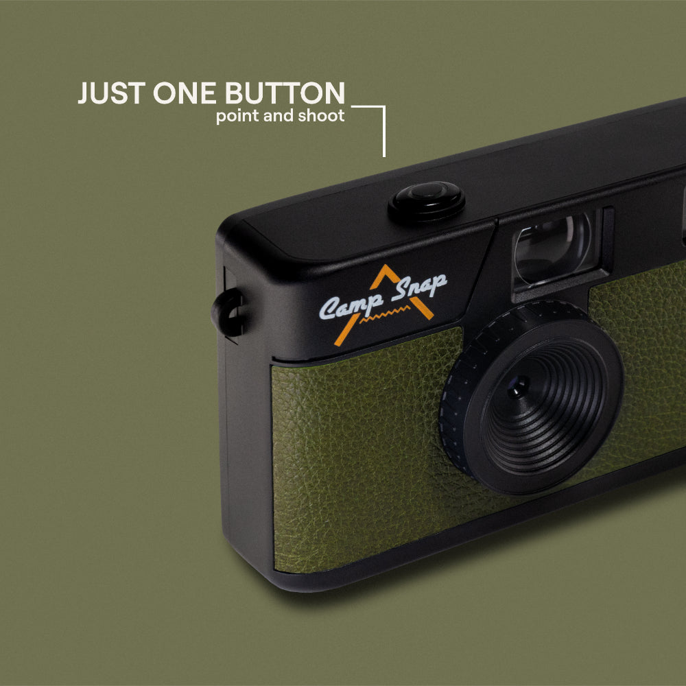 Camp Snap V105 Screen-Free Digital Camera | 8MP Point-and-Shoot Vintage Style, LED Flash, Rechargeable Battery, 500 Photos per charge, Includes 4GB Micro SD Card, for Kids and Adults, Forest Green