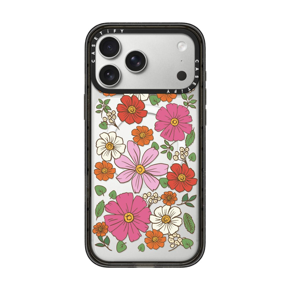 CASETIFY Iphone 17 Pro Max Impact Case Magsafe Garden Florals - Black