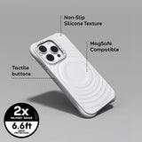 جراب CASETIFY Ripple لهاتف iPhone 16 Pro مع MagSafe باللون الأبيض