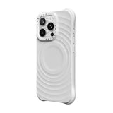 جراب CASETIFY Ripple لهاتف iPhone 16 Pro مع MagSafe باللون الأبيض
