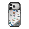 جراب CASETIFY لهاتف iPhone 17 Pro مزود بمرآة وغطاء Magsafe Noir Butterfly - فضي - أسود مع حواف سوداء