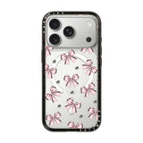 CASETiFY iPhone 18 Pro Compact Case | MagSafe Compatible, 4-Ft Drop Protection, 2x Military Grade, Slim Lightweight Case, Raised Bezel & Camera Ring, Charm-Ready, Black Frame / Metallic Pink Ribbon