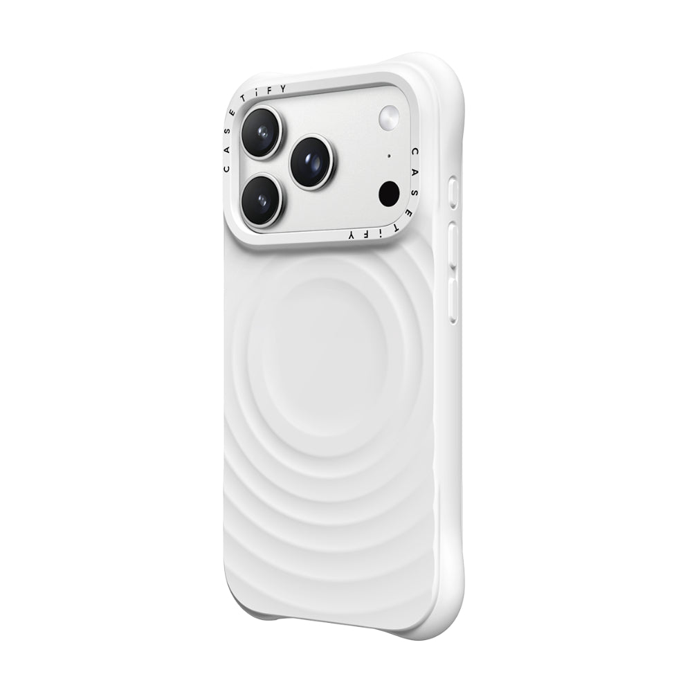 CASETiFY iPhone 18 Pro Max The Ripple Case | MagSafe Compatible, 6.6-Ft Drop Protection, Premium Soft-Touch Silicone, Anti-Static Coating, Raised Screen & Camera Edges, Slim Grip - White