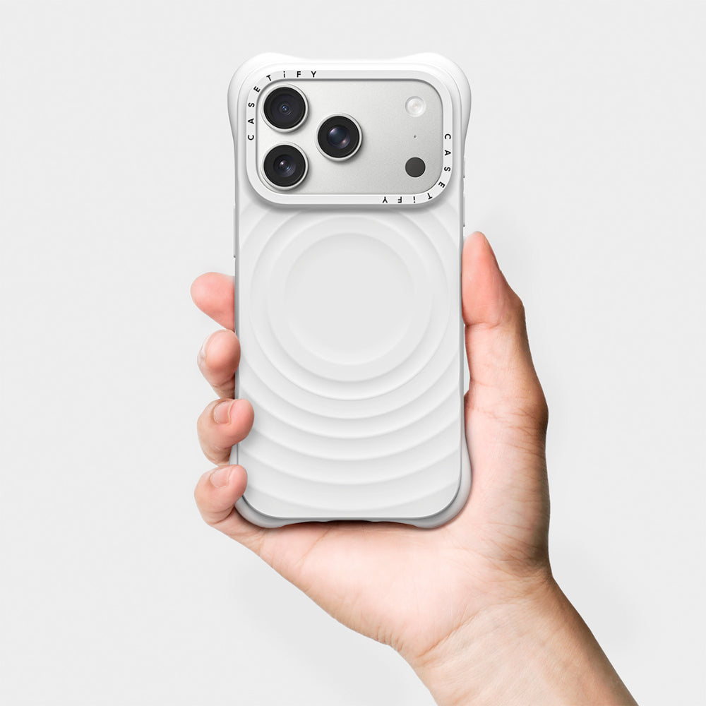 CASETiFY iPhone 18 Pro Max The Ripple Case | MagSafe Compatible, 6.6-Ft Drop Protection, Premium Soft-Touch Silicone, Anti-Static Coating, Raised Screen & Camera Edges, Slim Grip - White