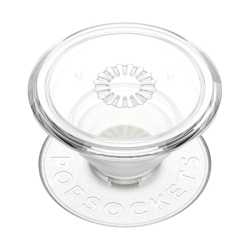PopSockets PopGrip Standard| Gel Phone Grip & KickStand, Cemovable Ceusable Washable, Works with  Smooth Hard Plastic Case, Easy Remove Top for Wireless Charging - Clear