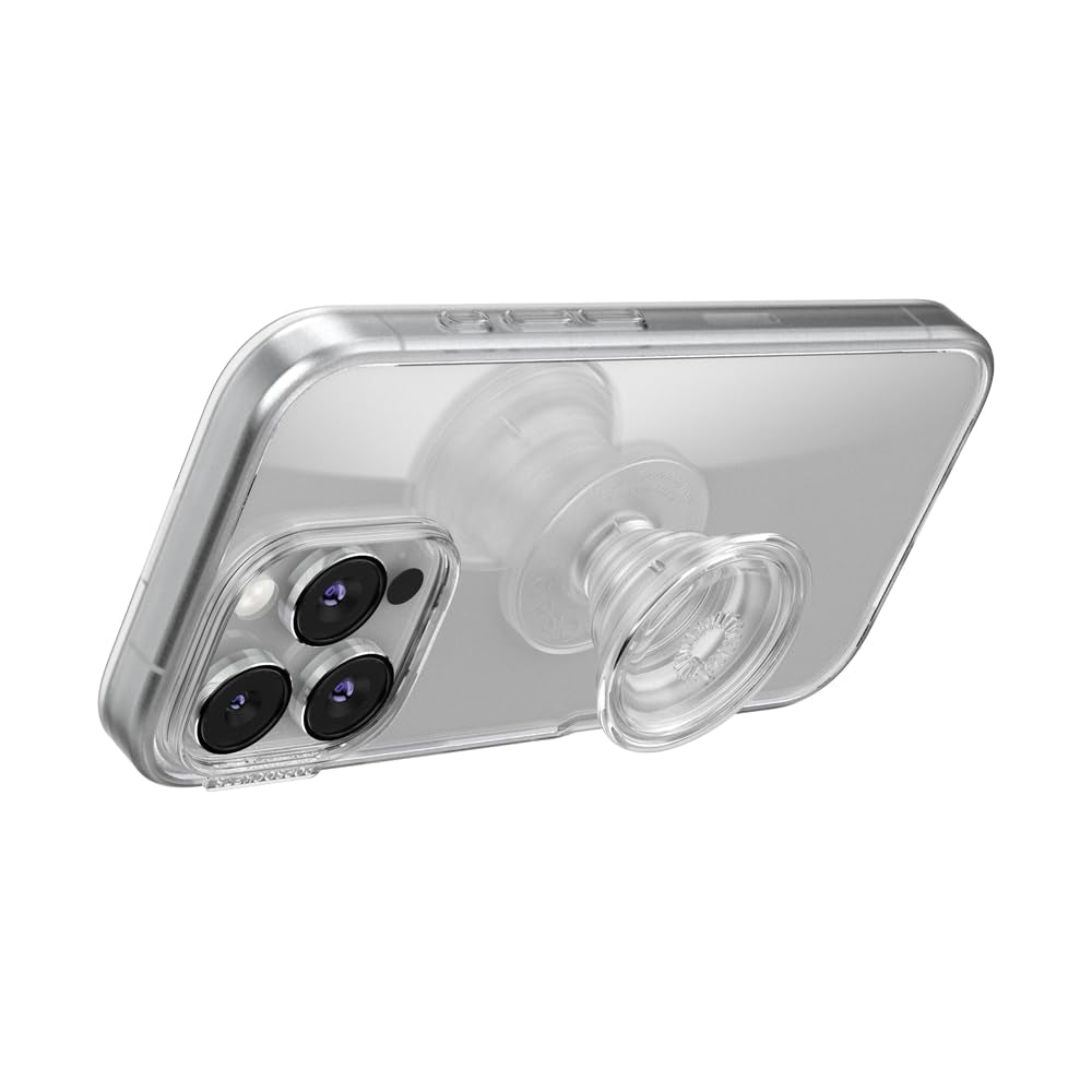 PopSockets PopGrip Standard| Gel Phone Grip & KickStand, Cemovable Ceusable Washable, Works with  Smooth Hard Plastic Case, Easy Remove Top for Wireless Charging - Clear
