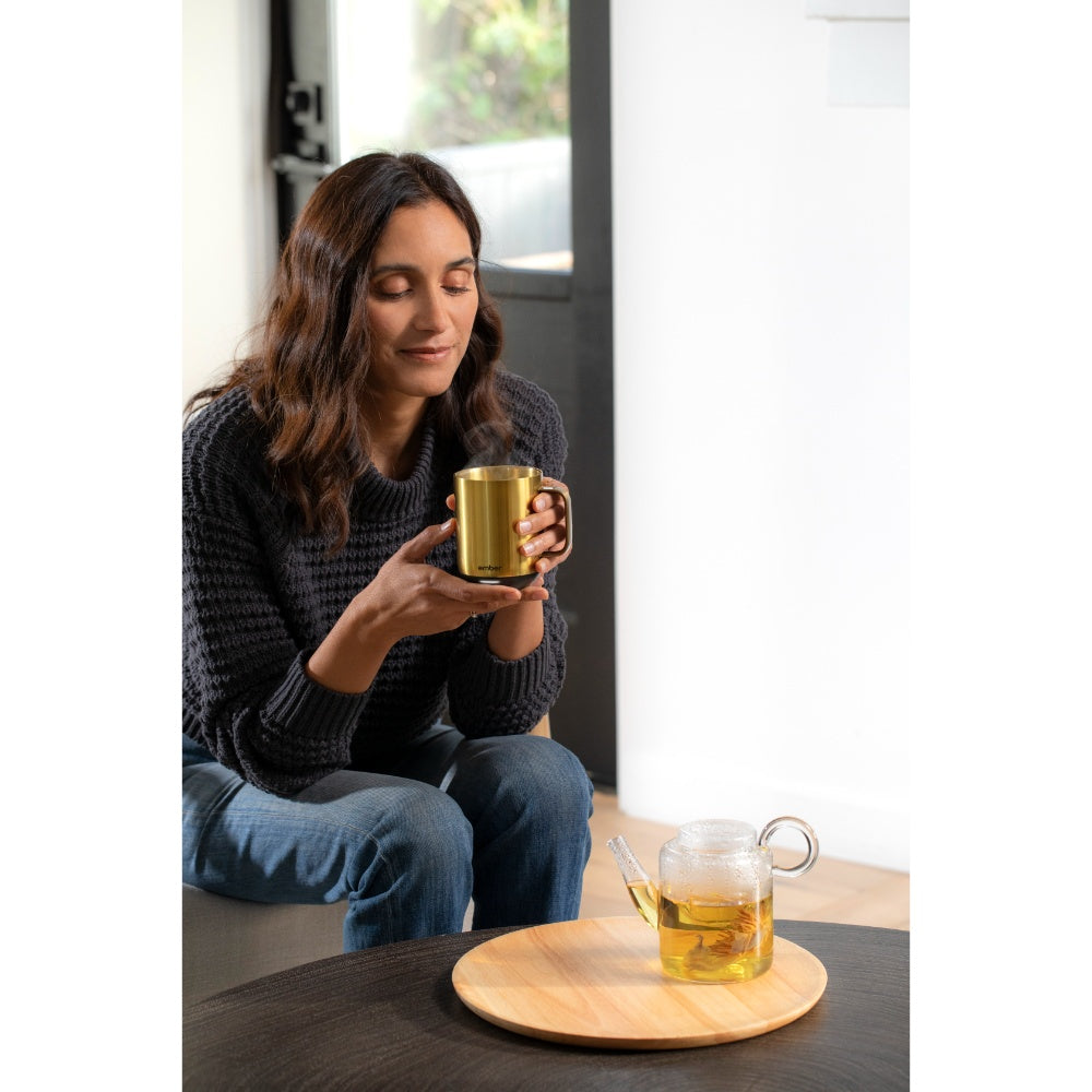 EMBER Mug 2 Metallic Collection 10 Oz / 295 ML Gold Uk Plug