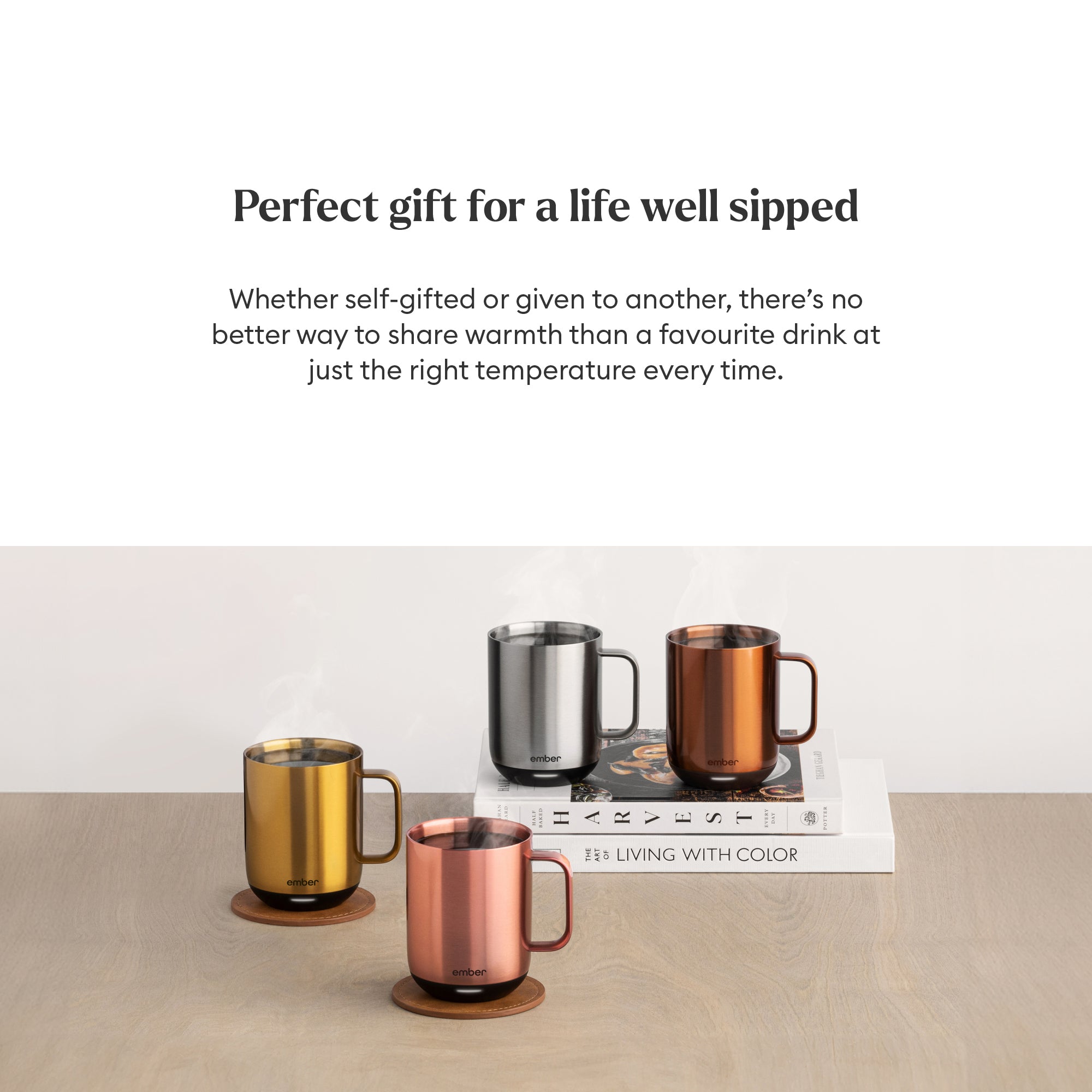 EMBER Mug 2 Metallic Collection 10 Oz / 295 ML Gold Uk Plug