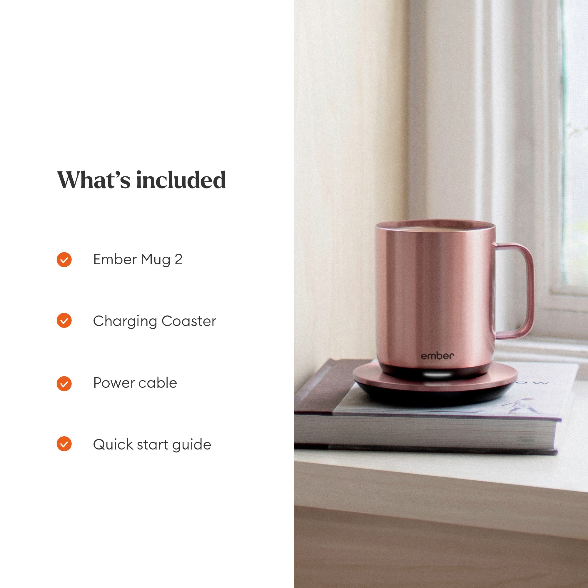 كوب إمبر 2 من المجموعة المعدنية، سعة 295 مل / 10 أونصة، لون ذهبي وردي، قابس بريطاني