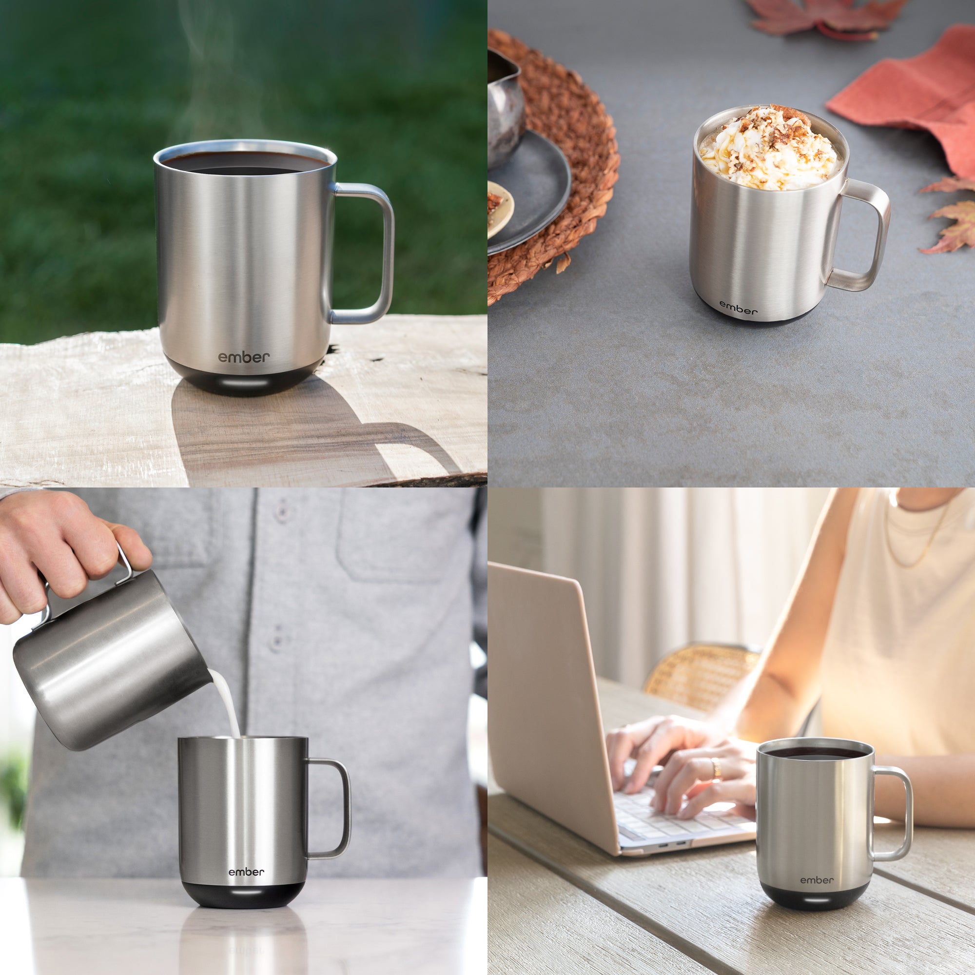EMBER Mug 2 Metallic Collection 10 Oz / 295 ML Stainless Steel Uk Plug