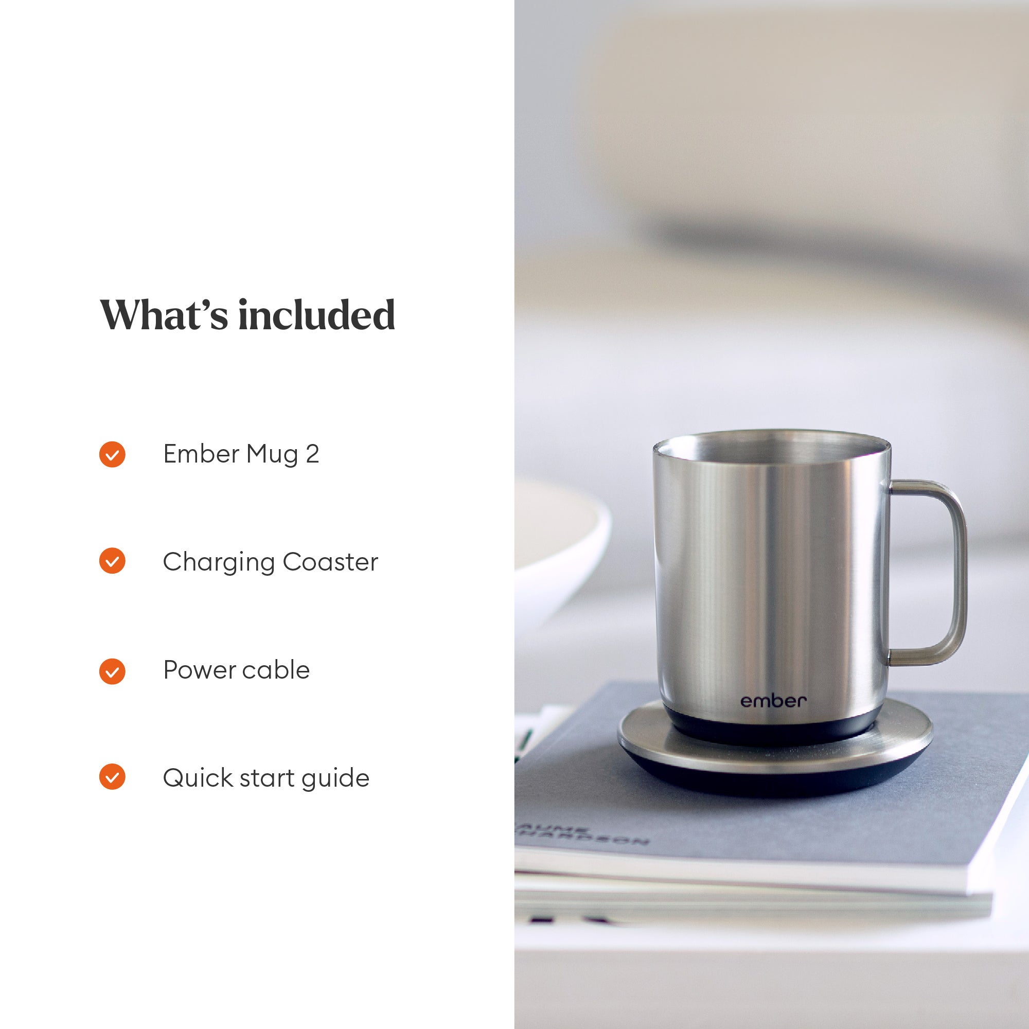 EMBER Mug 2 Metallic Collection 10 Oz / 295 ML Stainless Steel Uk Plug