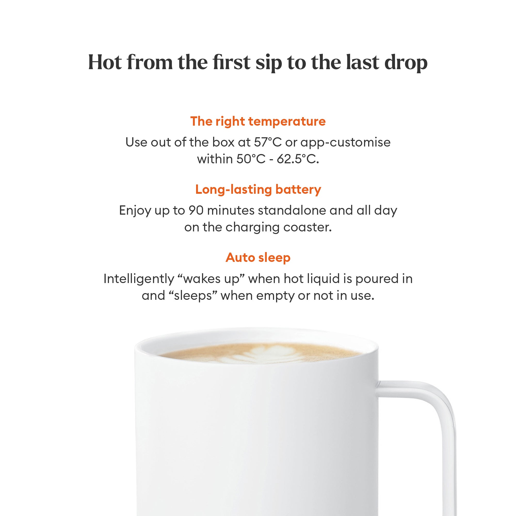 EMBER Mug 2 Temperature Control Mug 10 Oz / 295 ML White Uk Plug