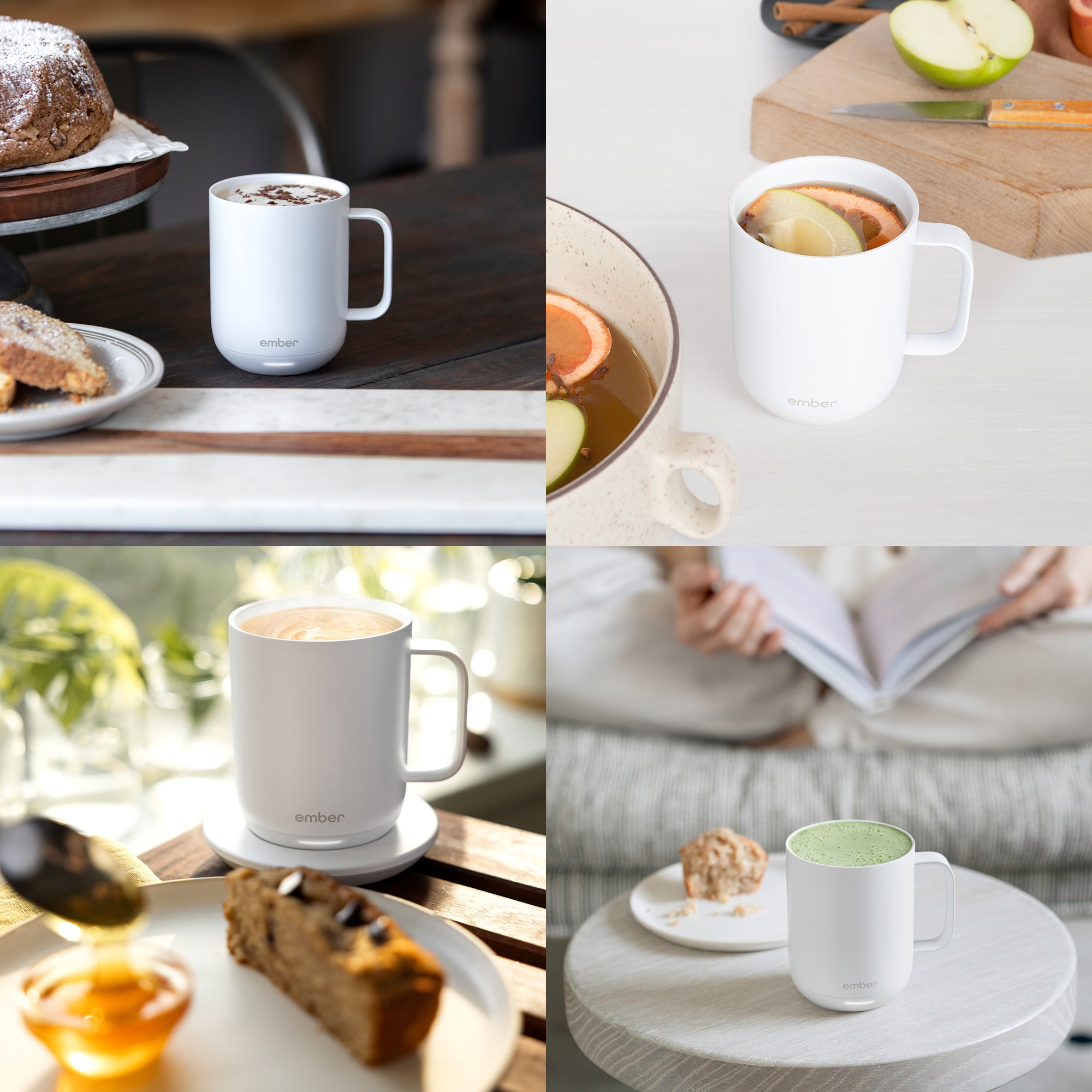 EMBER Mug 2 Temperature Control Mug 10 Oz / 295 ML White Uk Plug