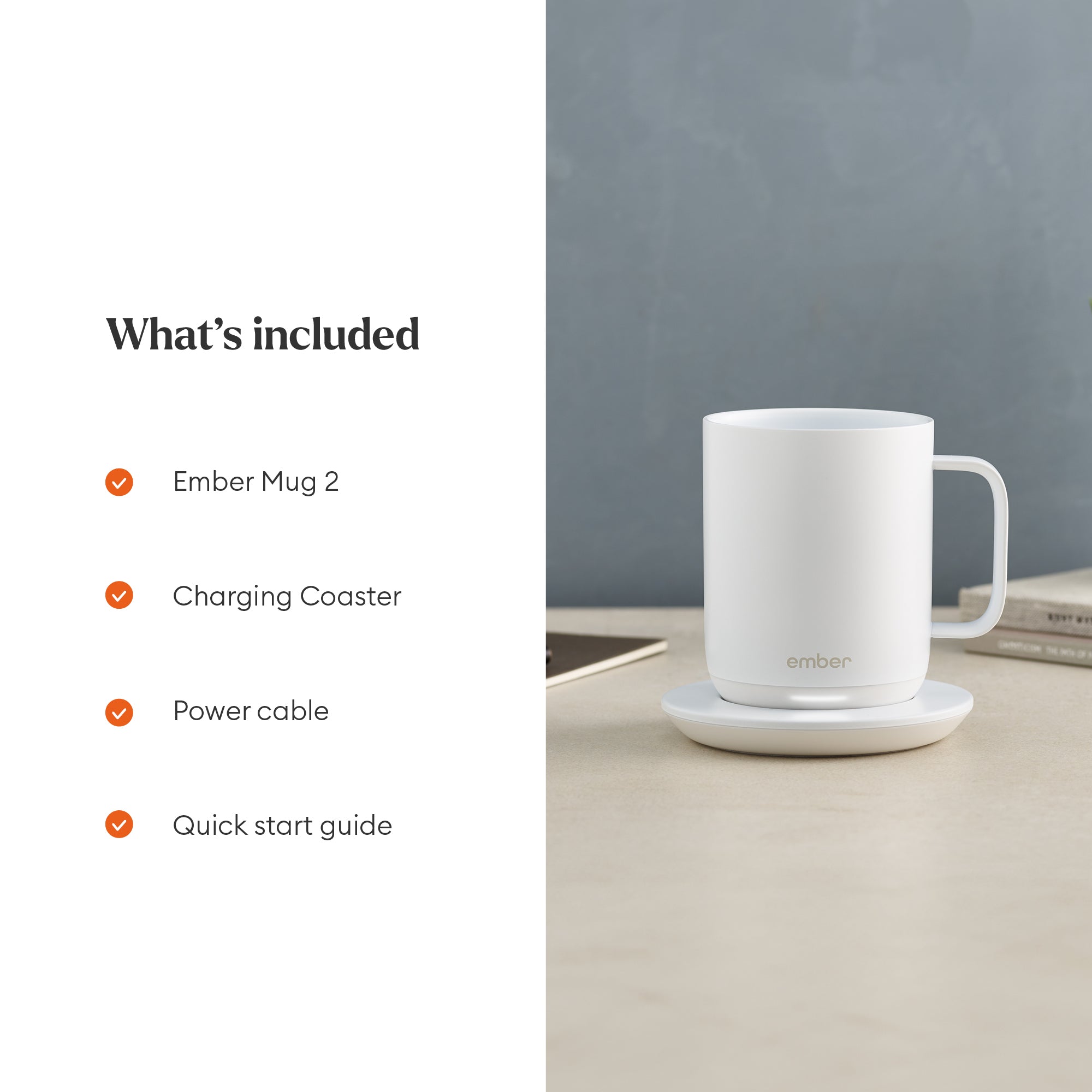 EMBER Mug 2 Temperature Control Mug 10 Oz / 295 ML White Uk Plug