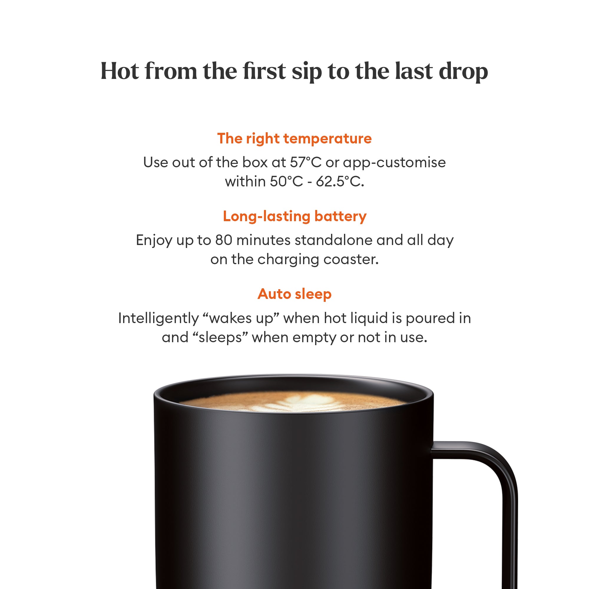 EMBER Mug 2 Temperature Control Mug 14 Oz / 414 ML Black Uk Plug