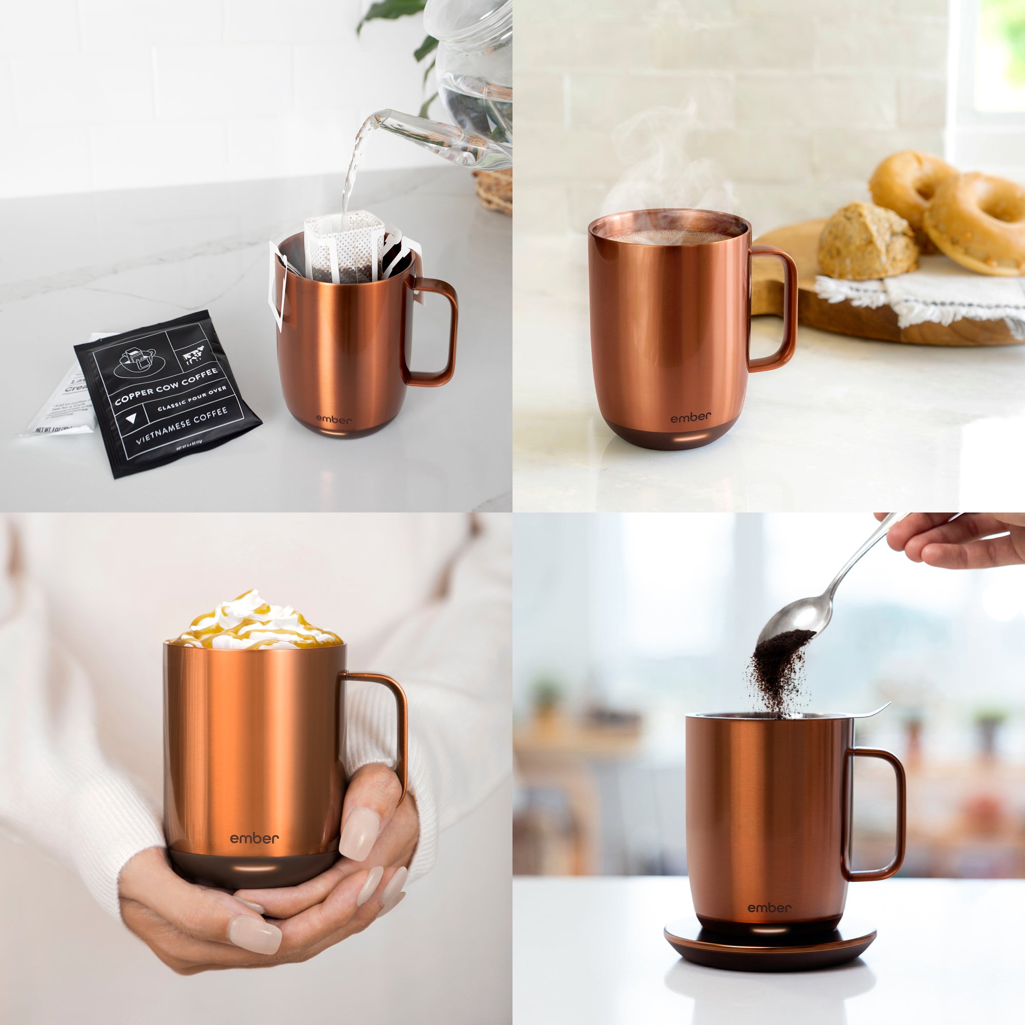 EMBER Mug 2 Metallic Collection 14O z / 414 ML Copper Uk Plug