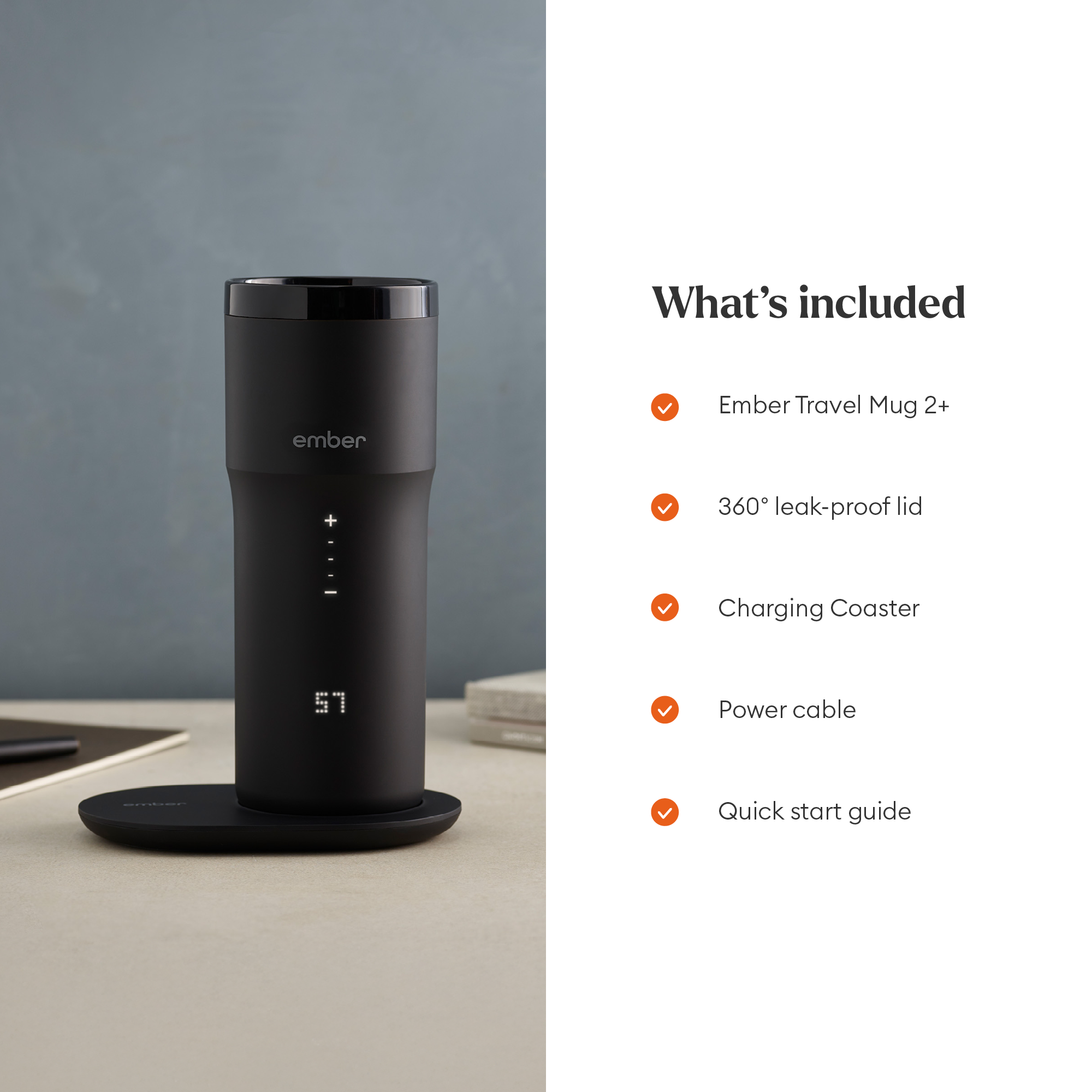 EMBER Travel Mug 2 Plus Temperature Control 12 Oz / 355 ML Black Uk Plug