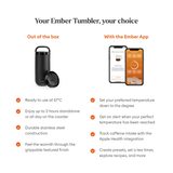 كوب إمبر للتحكم في درجة الحرارة، سعة 473 مل / 16 أونصة، أسود اللون، مزود بقابس بريطاني